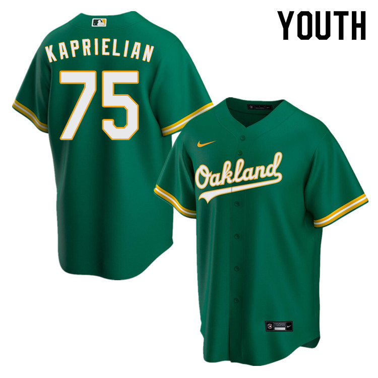 Nike Youth #75 James Kaprielian Oakland Athletics Baseball Jerseys Sale-Green